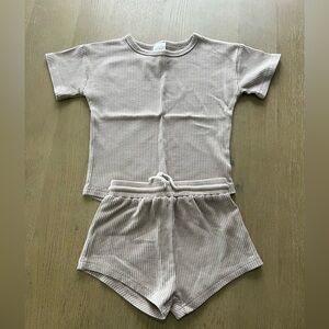 Shop Sova waffle tan matching set sz 4t neutral top & bottom drawstring waist